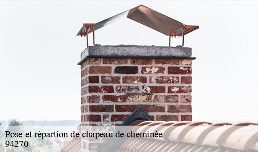 Pose et répartion de chapeau de cheminée 94270